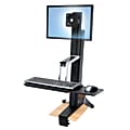 Ergotron® WorkFit-S Single LD Sit-Stand Workstation Desk Riser, 35"H x 27"W x 17 1/2"D, Black