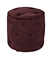 Ave Six Curves Tufted Round Ottoman, Port