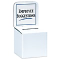 B O X Packaging Ballot Boxes, 10" x 10" x 9/10", White, Pack Of 10