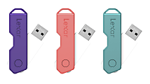 Lexar® JumpDrive® TwistTurn2 USB 2.0 Flash Drive, 64GB, Assorted Colors, LJDTT2-64GABOD20 1 thumbnail image