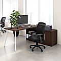 Bush Business Furniture Vista 72"W Corner Desk with Splayed Metal Legs and Low Storage Cabinet, Black Walnut, Standard Delivery 1 thumbnail image