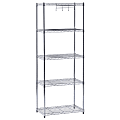 Edsal Muscle Rack™ Adjustable Wire Shelving, 5-Tier, 59”H x 24"W x 14"D, Chrome