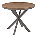 LumiSource X Pedestal Dinette Table, 30"H x 36"W x 36"D, Medium Brown/Gray