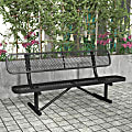 Flash Furniture Sigrid Outdoor Bench with Backrest, Commercial Grade Expanded Metal Mesh Seat and Backrest and Steel Frame with Ground Anchors, Black 1 thumbnail image