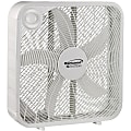 Brentwood Kool Zone F-20SW 20" Box Fan - 20" Diameter - 3 Speed - Quiet, Removable Grill - White