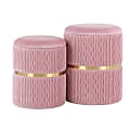 LumiSource Cinch Nesting Ottoman Set, Gold/Pink 1 thumbnail image
