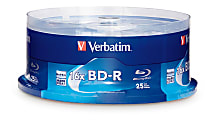 Verbatim BD-R 25GB 16X Disc Spindle, Box Of 25