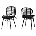 bali & pari Brenna Rattan Dining Accent Chair, Black, Set Of 2 Chairs 1 thumbnail image