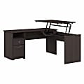 Bush® Furniture Cabot 3-Position Sit-To-Stand Height-Adjustable L-Shaped Desk, 60"W, Heather Gray, Standard Delivery 1 thumbnail image