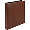 Samsill Contrast Stitch Bonded Leather Ring Binder, 1" Ring, 8 1/2" x 11", Tan