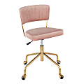 LumiSource Tania Mid-Back Task Chair, Gold/Pink 1 thumbnail image