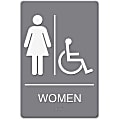 HeadLine Women/Wheelchair Image Indoor Sign - women's restroom/wheelchair accessible Print/Message - 6"x 9" - 4814 1 thumbnail image