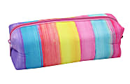 Office Depot® Brand Neoprene Pencil Pouch, 3" x 8-1/4", Rainbow Stripes