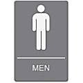 Headline® ADA Sign, Men Restroom Symbol w/Tactile Graphic, Molded Plastic, 6 x 9, Gray 1 thumbnail image