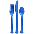 Amscan Boxed Heavyweight Cutlery Assortment, Bright Royal Blue, 200 Utensils Per Pack, Case Of 2 Packs