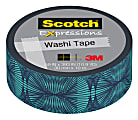 Scotch® Expressions Washi Tape, 3/5" x 393", Blue Illusion