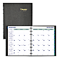 Blueline® Miraclebind CoilPro 17-month, monthly planner, August 2020 to December 2021. Black hard lizard-like cover with twin-wire binding, 9-1/4 x 7-1/4, 50% reclycled paper, FSC® Certified, Including 30 note pages