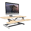 Mount-It! Standing Desk Converter With Adjustable Height And 38"W Desktop, Maple Woodgrain
