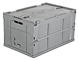 Mount It! Collapsible Plastic Storage Crate, 23.25" x 15.5" x 12.5", Gray 1 thumbnail image