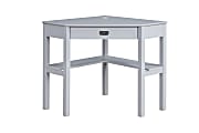 Linon Ari 29"W Home Office Corner Writing Desk, Gray 1 thumbnail image