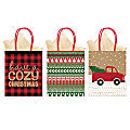 Amscan Christmas Vertical Gift Bags, Medium, Cozy, Pack Of 12 Bags