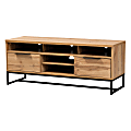 Baxton Studio Industrial TV Stand, 19-5/16"H x 47-1/4"W x 15-3/4"D, Oak/Black