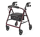 Medline Guardian Basic Rollator, 6" Wheels, Burgundy 1 thumbnail image