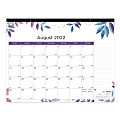 Blueline® Colorful Monthly Academic Desk Calendar, 22" x 17", Foliage, August 2022 to July 2023, CA194177