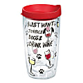 Tervis Project Paws Tumbler With Lid, I Just Want to Rescue Dogs & Drink Wine, 16 Oz, Clear/Red