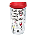 Tervis Project Paws Tumbler With Lid, I Just Want to Rescue Dogs & Drink Wine, 16 Oz, Clear/Red 1 thumbnail image