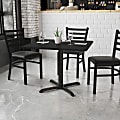Flash Furniture Square Laminate Table Top With Table Height Base, 31-3/16”H x 36”W x 36”D, Black
