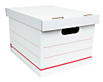 Office Depot® Brand Standard-Duty Corrugated Storage Boxes, Letter/Legal Size, 15" x 12" x 10",  60% Recycled, White/Red, Pack Of 15 1 thumbnail image