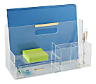 Realspace® Vayla Acrylic Desk Caddy With Drawer, 6-7/8”H x 12-1/2”W x 5-3/8”D, Clear/Gold