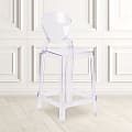 Flash Furniture Ghost Counter Stool With Tear Back, Transparent Crystal