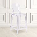 Flash Furniture Ghost Counter Stool With Tear Back, Transparent Crystal 1 thumbnail image
