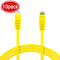 GearIT Snagless RJ-45 Computer LAN CAT5E Ethernet Patch Cables, 7', Yellow, Pack Of 10, 7CAT-YELLOW-10PACK