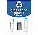 Recycle Across America Glass, GCP-1007, Cans And Plastics Standardized Recycling Label, 10" x 7", Blue 1 thumbnail image