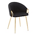 LumiSource Claire Accent/Dining Chair, Black/Gold 1 thumbnail image