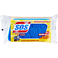 S.O.S All Surface Scrubber Sponge - 4.5" Height x 2.5" Width x 0.9" Depth - 4200/Pallet - Cellulose, Scrim - Blue