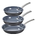 BLACK+DECKER 3-Piece Ceramic And Aluminum Nonstick Skillet Set, Gray 1 thumbnail image