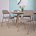 Flash Furniture Hercules Double-Braced Vinyl Folding Chairs, Set Of 4 Folding Chairs, Gray