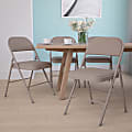 Flash Furniture Hercules Double-Braced Vinyl Folding Chairs, Set Of 4 Folding Chairs, Gray 1 thumbnail image