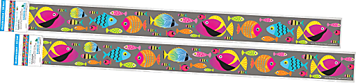 Barker Creek Double-Sided Straight-Edge Border Strips, Kai Ola Tropical Fish, 3" x 35", Set Of 24 Strips