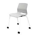 KFI Studios Imme Stack Chair With Caster Base, Light Gray/White