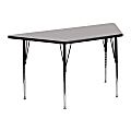 Flash Furniture 47"W Trapezoid HP Laminate Activity Table With Standard Height-Adjustable Legs, Gray
