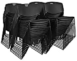 Regency Zeng Polyurethane Armless Stacking Chairs, Black, Pack Of 50 Chairs