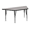 Flash Furniture 47"W Trapezoid HP Laminate Activity Table With Short Height-Adjustable Legs, Gray 1 thumbnail image