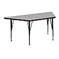 Flash Furniture 47"W Trapezoid HP Laminate Activity Table With Short Height-Adjustable Legs, Gray