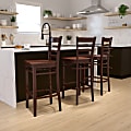 Flash Furniture Wooden Restaurant Barstool With Ladder Back, Mahogany