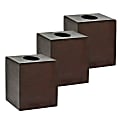 Alpine Wooden Tissue Box Covers, 6-1/4" x 5-1/2" x 5-1/2", Espresso, Pack Of 3 Covers
